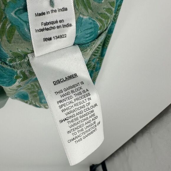 Emerson Fry india collection top womens medium green blue frances frida blouse - Picture 9 of 10